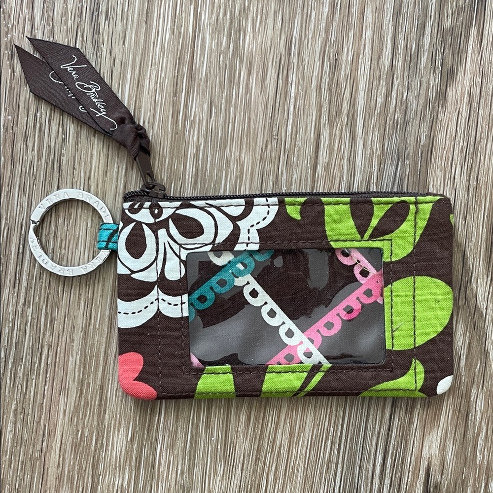 Vera Bradley Brown and Green Floral ID Holder